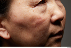 Eye Face Mouth Nose Cheek Ear Skin Woman Asian Slim Wrinkles Studio photo references
